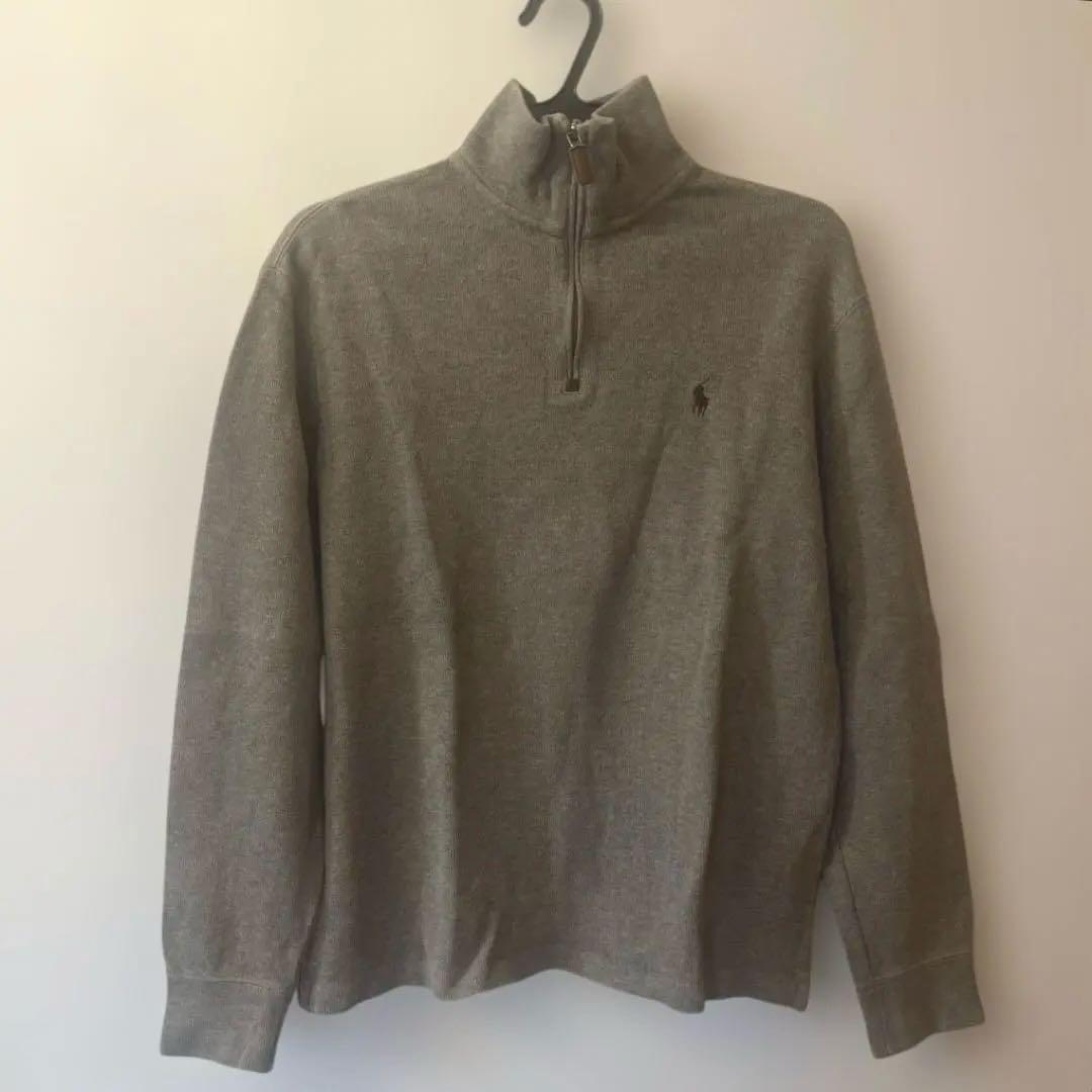 POLO ラルフローレン　長袖ハーフジップ　ブラウン