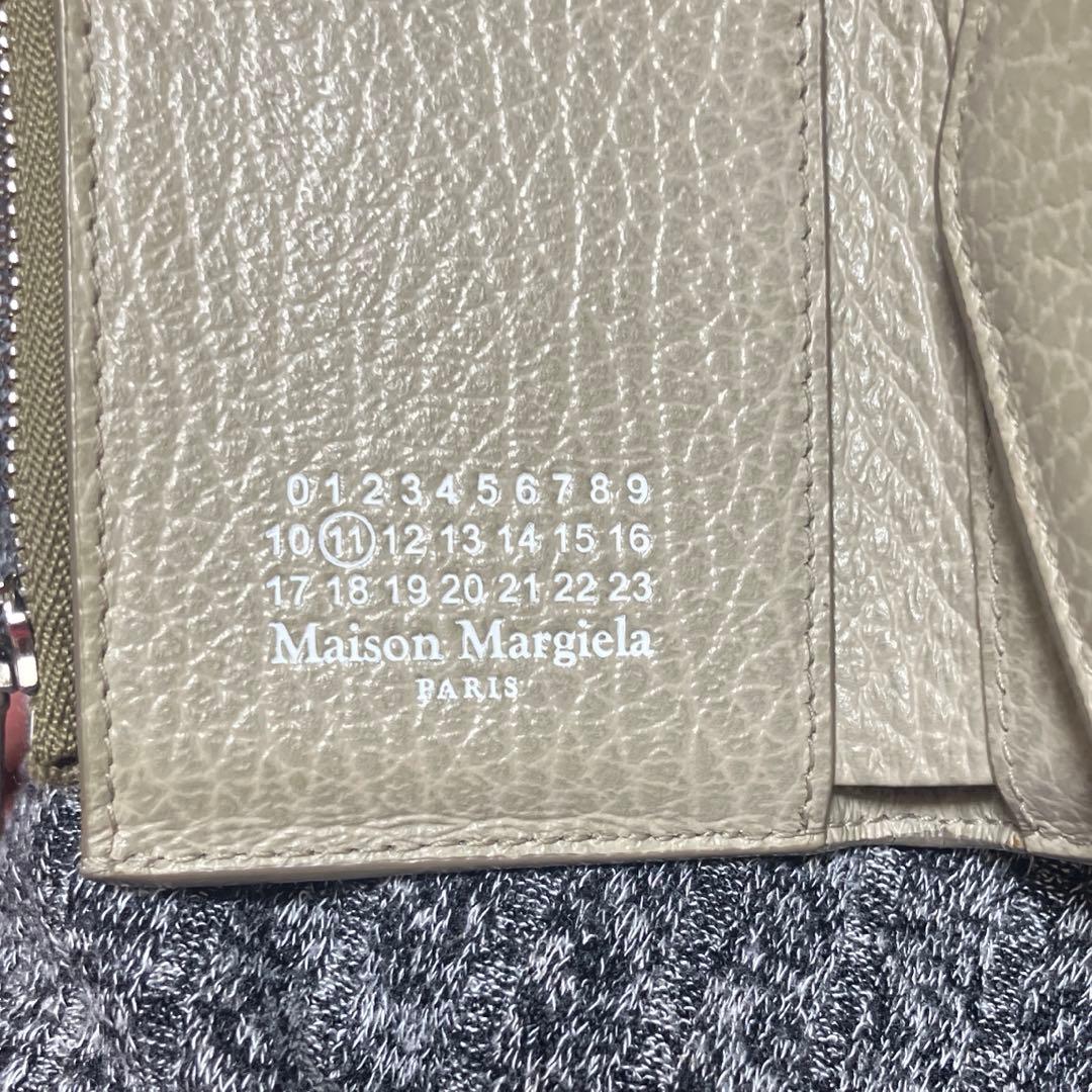 Maison Margiela 皮　三つ折り財布　ベージュ