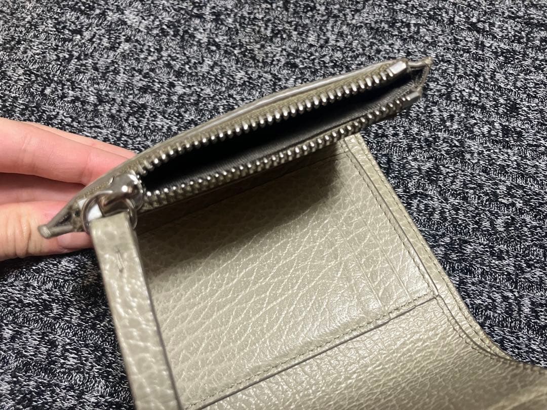 Maison Margiela 皮　三つ折り財布　ベージュ
