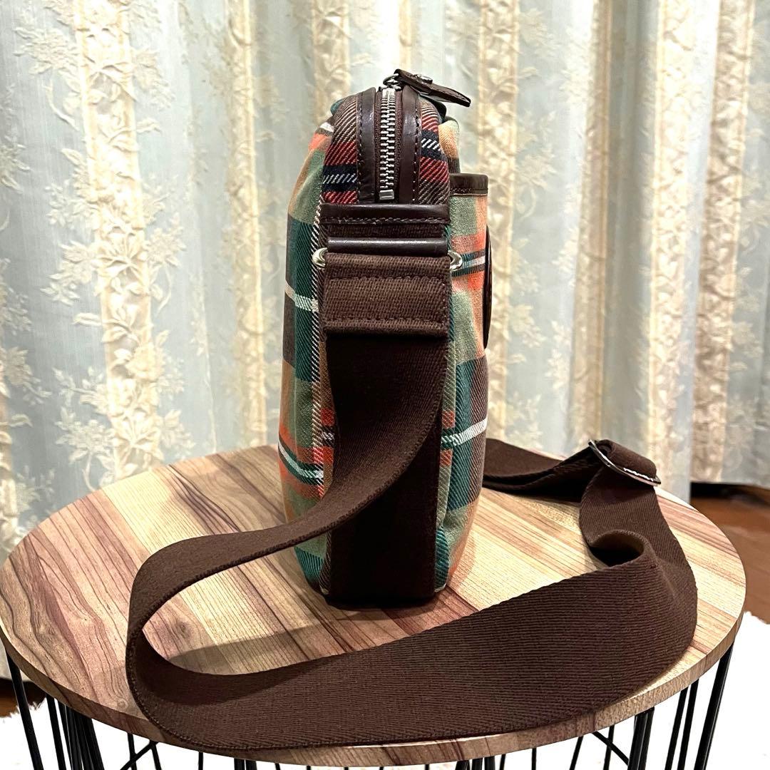 ✨希少✨ヴィヴィアンウエストウッド ショルダーバッグ コットン チェック柄 本革