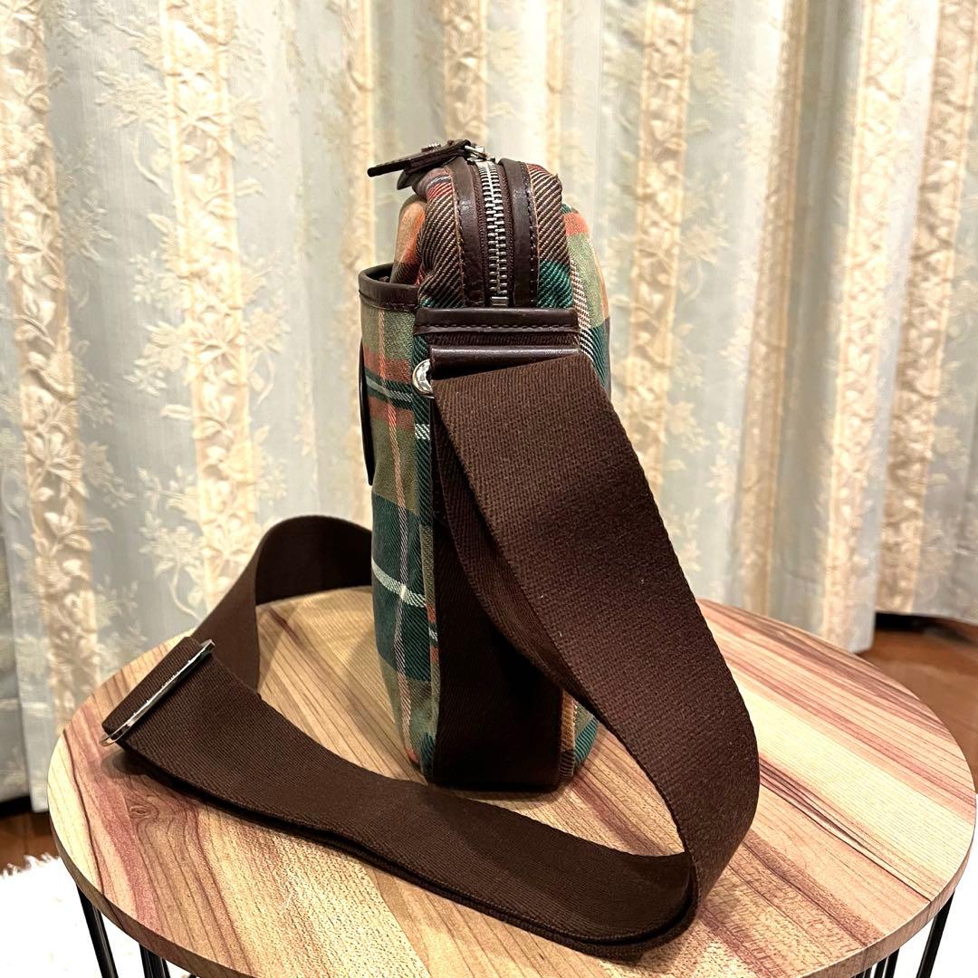 ✨希少✨ヴィヴィアンウエストウッド ショルダーバッグ コットン チェック柄 本革