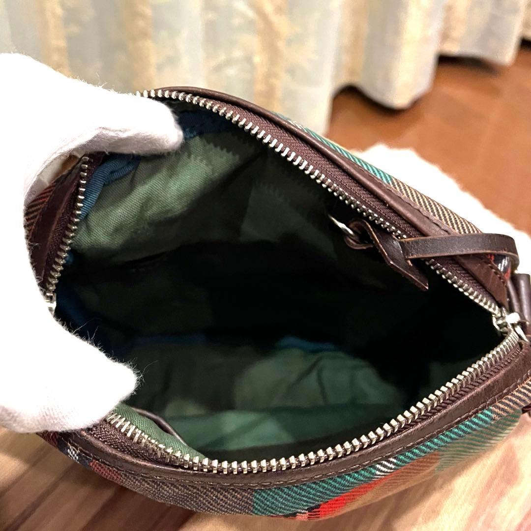 ✨希少✨ヴィヴィアンウエストウッド ショルダーバッグ コットン チェック柄 本革