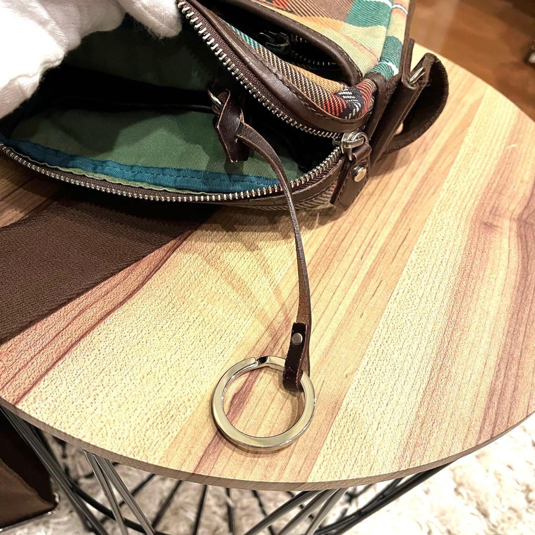 ✨希少✨ヴィヴィアンウエストウッド ショルダーバッグ コットン チェック柄 本革