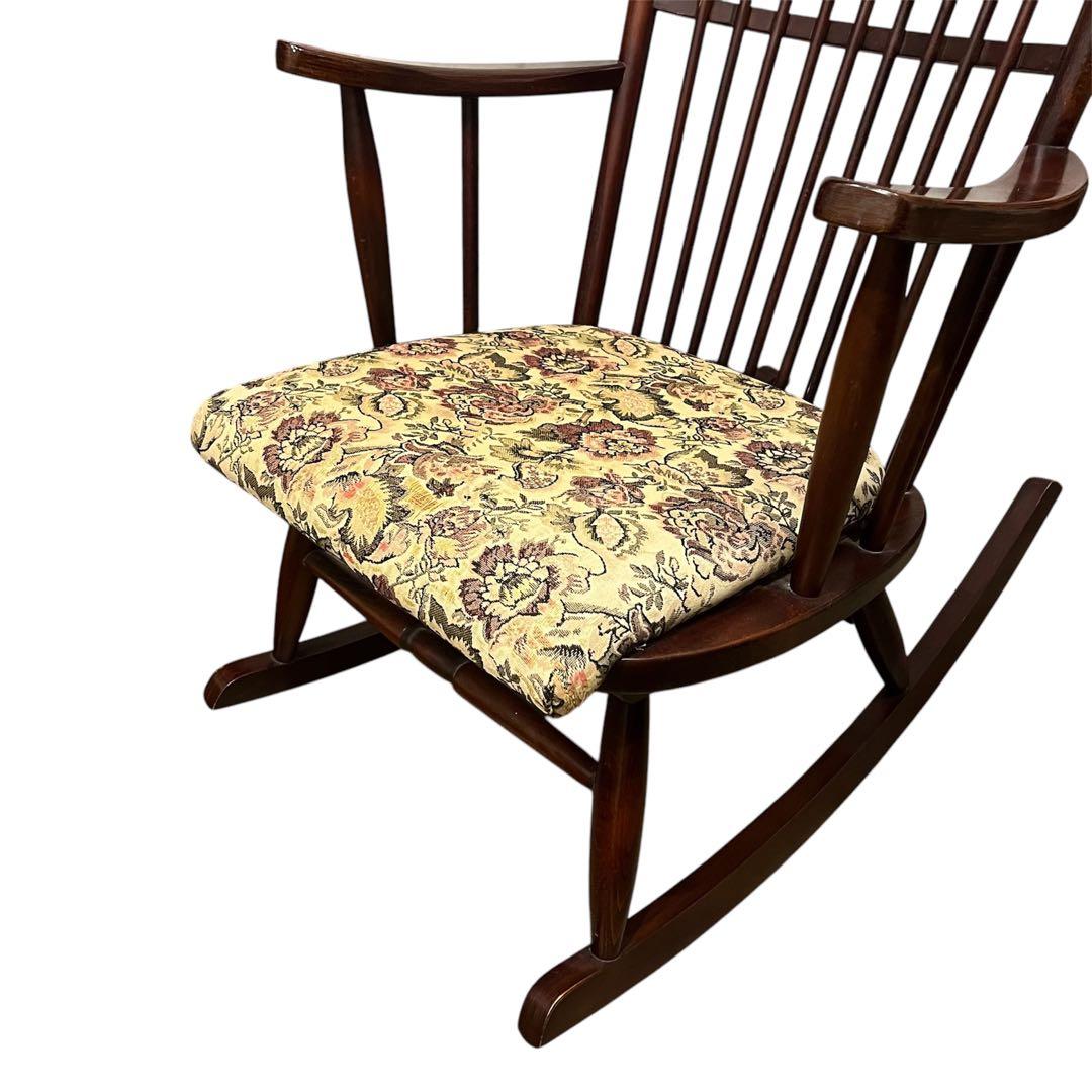き*様 送料込み　木製ロッキングチェア マツダ家具　ゴブラン織座面
