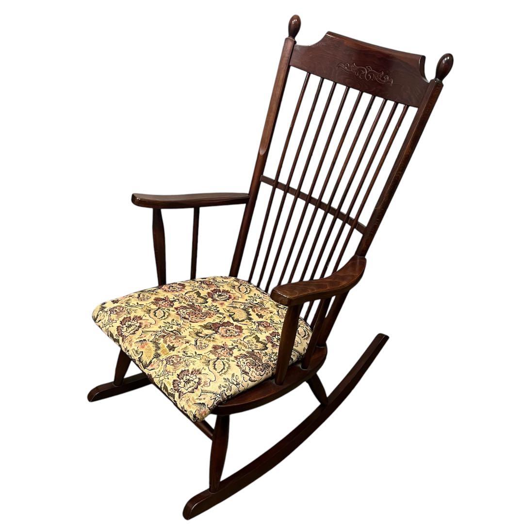 き*様 送料込み　木製ロッキングチェア マツダ家具　ゴブラン織座面