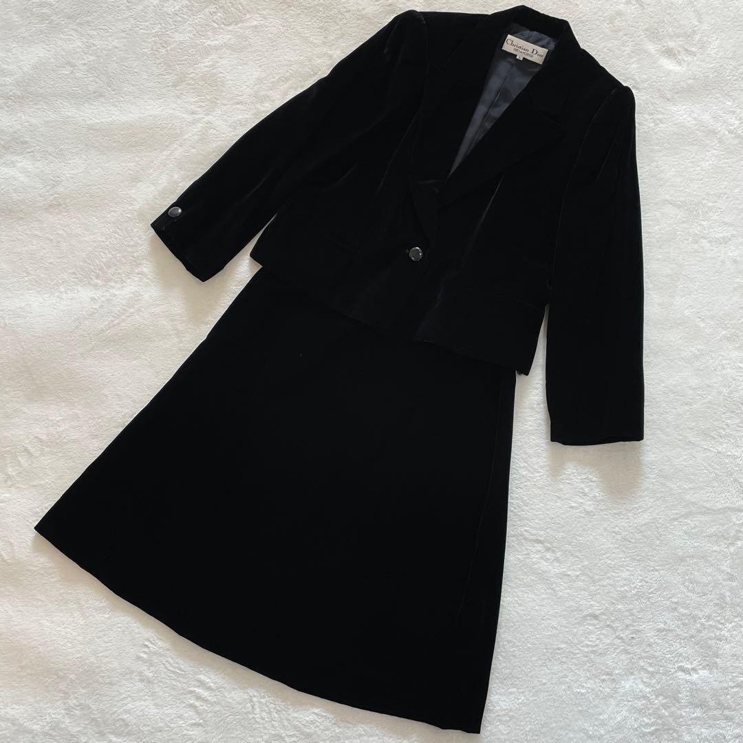 Christian Dior クリスチャンディオール　セットアップ　ベロア　黒
