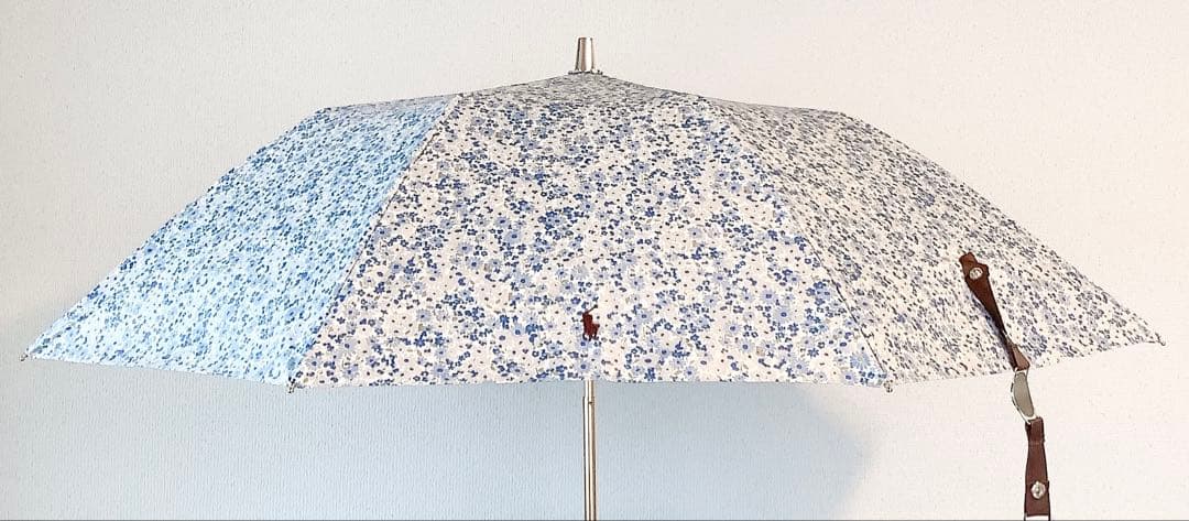 新品★ポロラルフローレン★フラワープリント晴雨兼用2段折りたたみ日傘★ブルー系傘