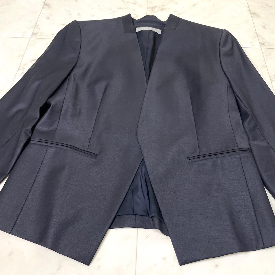 専用【未使用級】セオリーリュクス DONNA ノーカラージャケット 42 紺