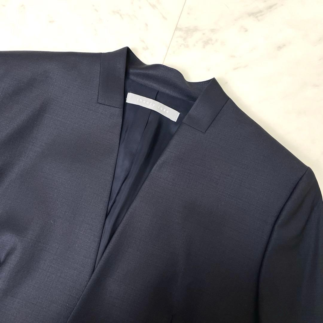 専用【未使用級】セオリーリュクス DONNA ノーカラージャケット 42 紺