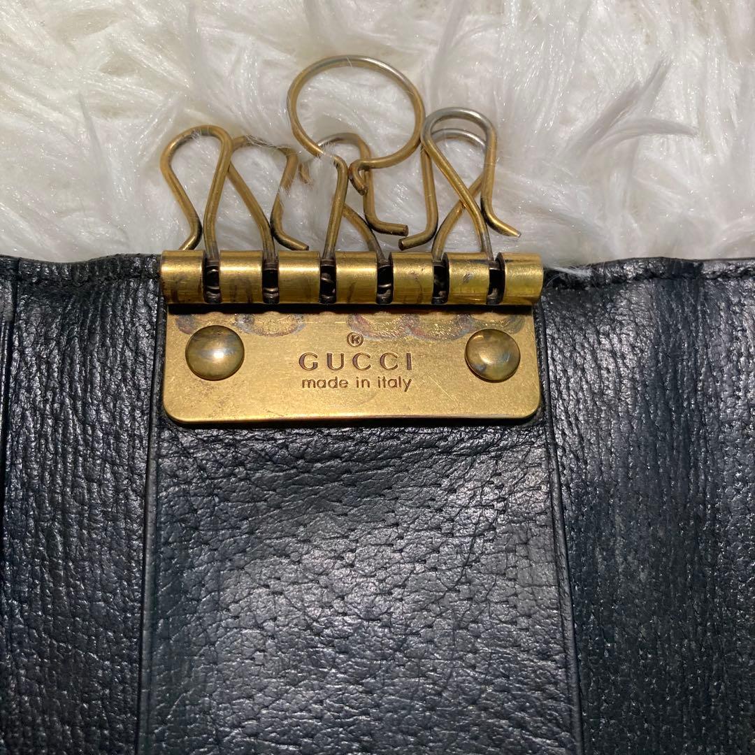 GUCCI グッチ アニマリエ BEE 6連 レザー キーケース ブラック