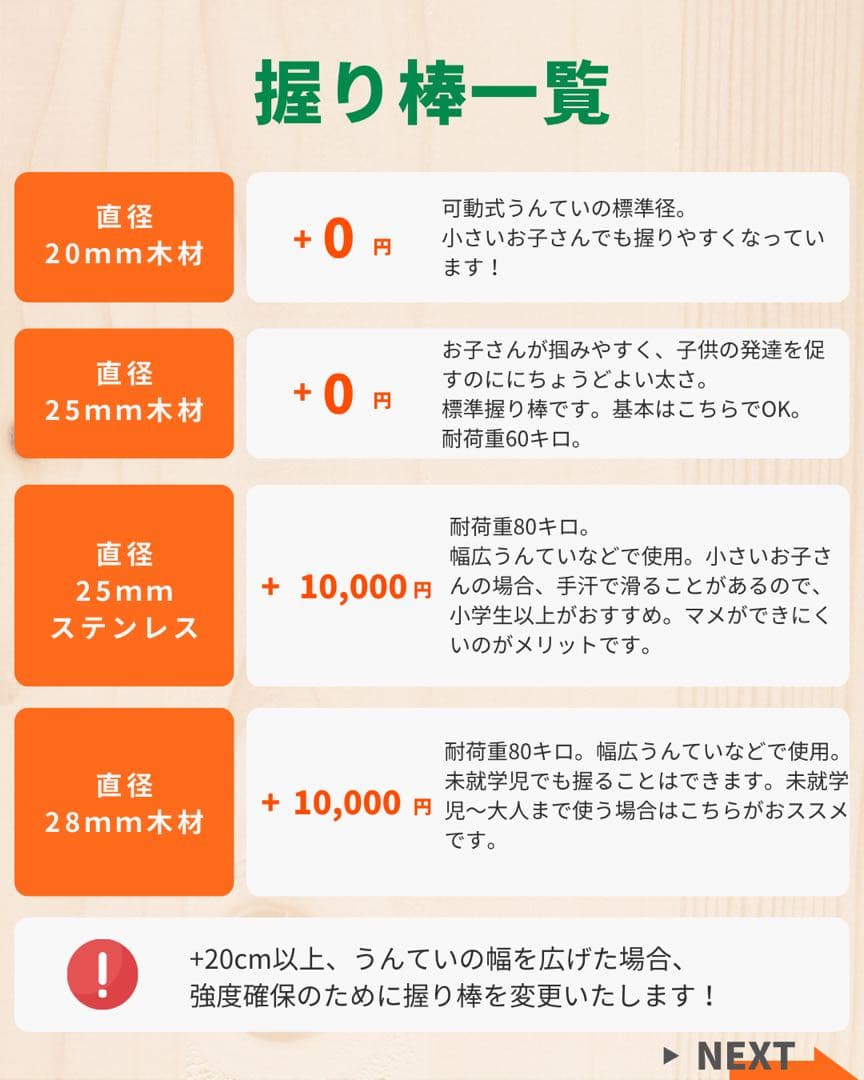 さくらもち 様　オーダー　うんてい　ボルダリング　鉄棒