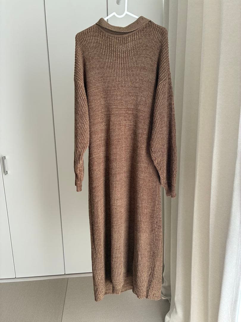 OLUN ニットポロワンピース