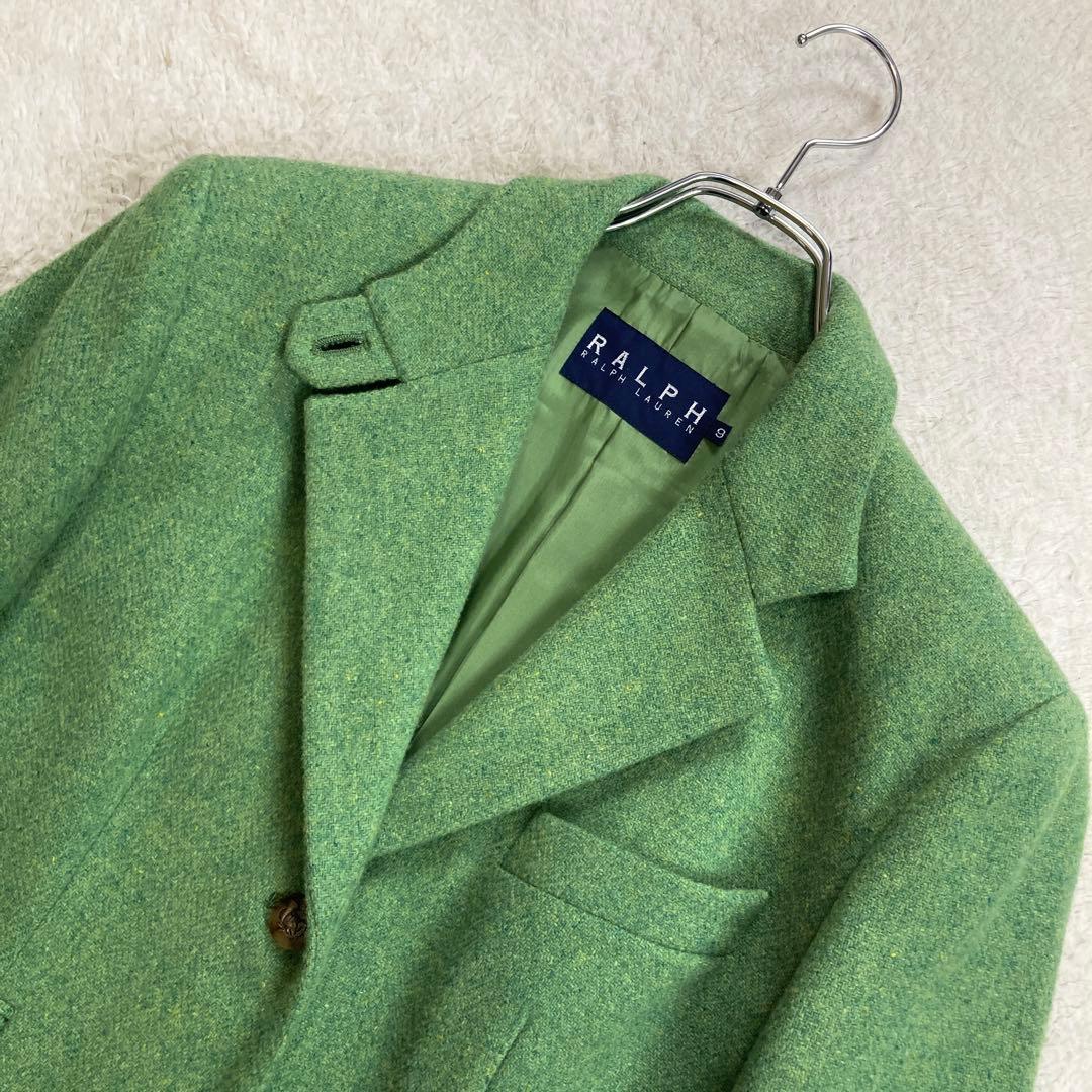 極美品・希少カラー✨ラルフローレン　テーラードジャケット　ミックスツイード　緑