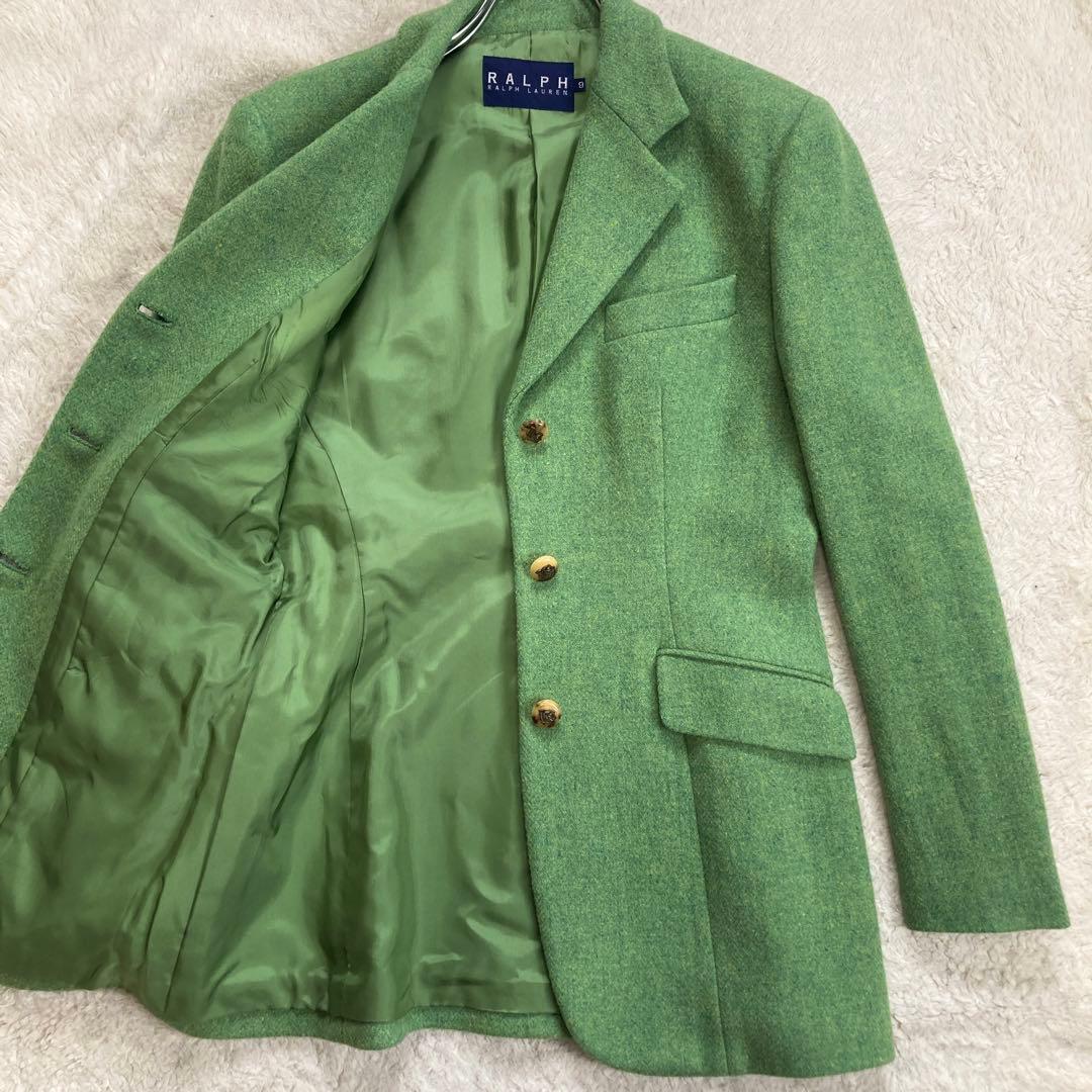 極美品・希少カラー✨ラルフローレン　テーラードジャケット　ミックスツイード　緑