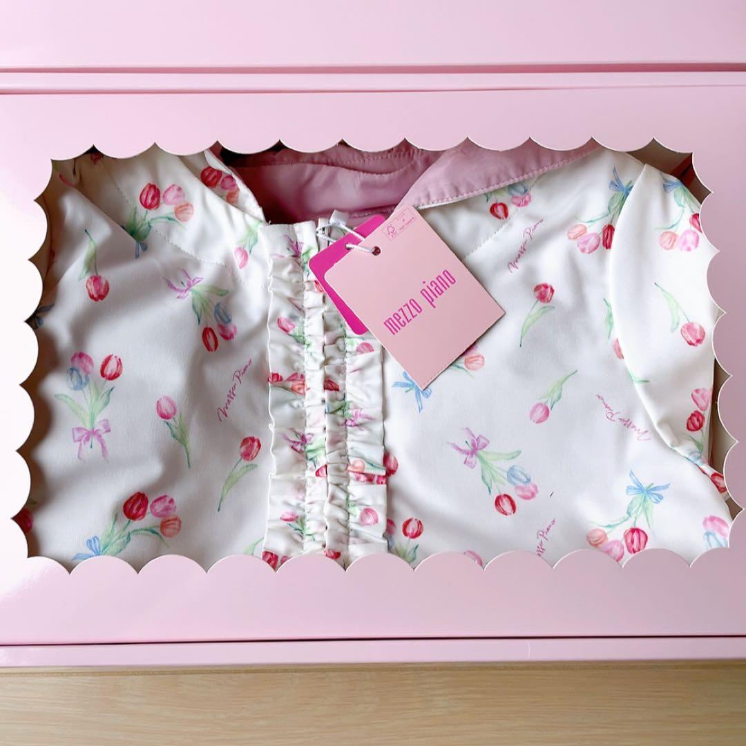 mezzo piano メゾピアノ チューリップ柄リバーシブルブルゾン 120