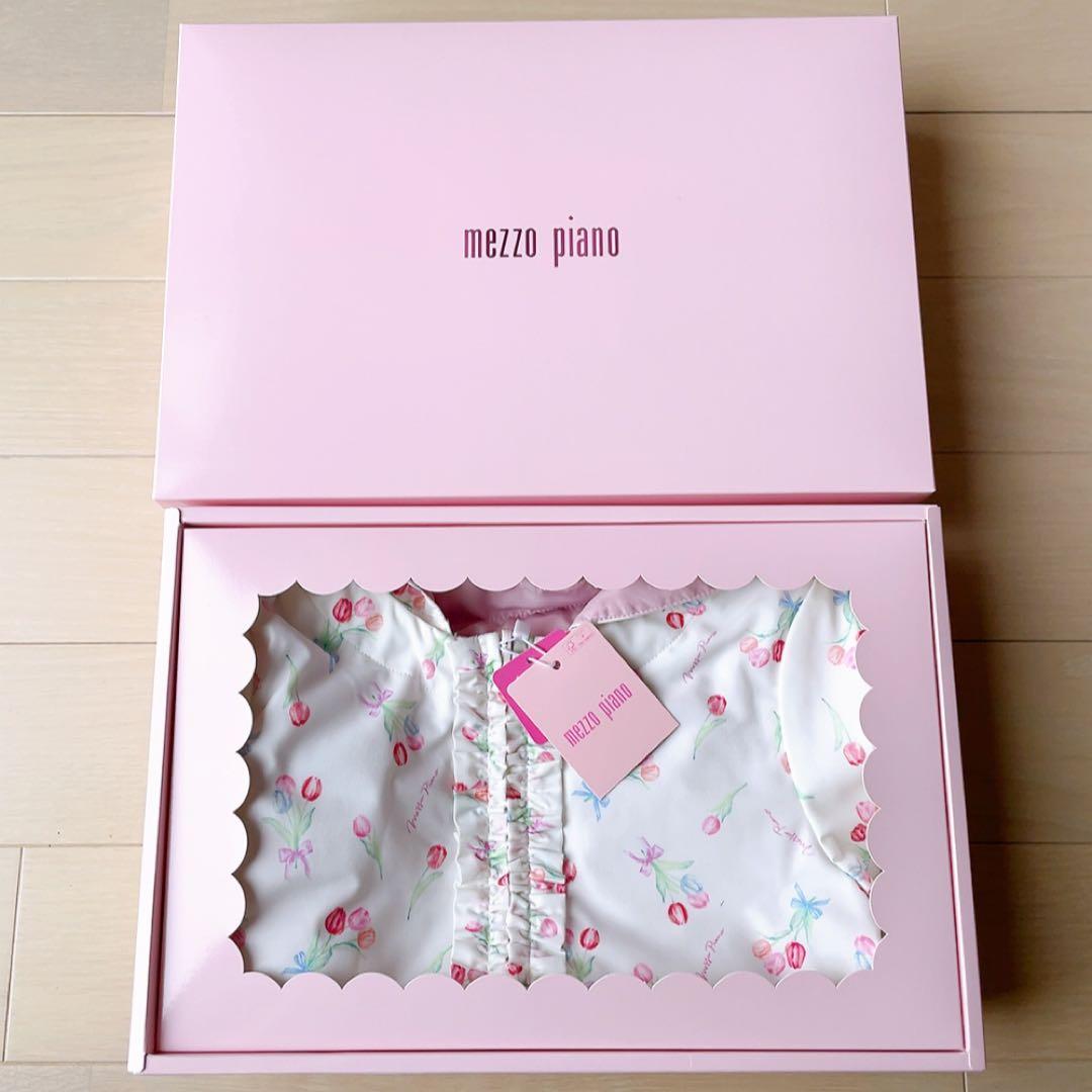 mezzo piano メゾピアノ チューリップ柄リバーシブルブルゾン 120