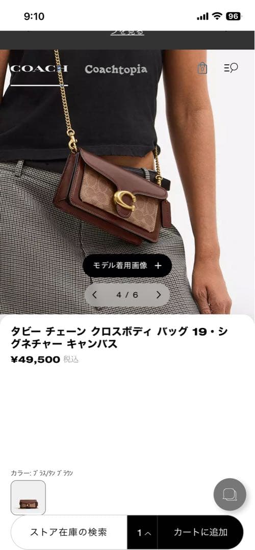 タビー チェーン クロスボディ バッグ 19・シグネチャー キャンバス