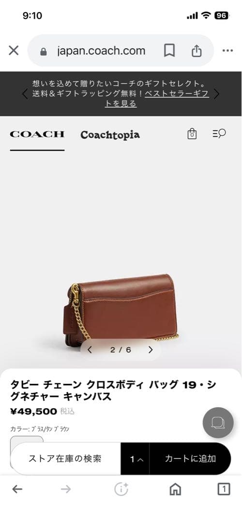 タビー チェーン クロスボディ バッグ 19・シグネチャー キャンバス