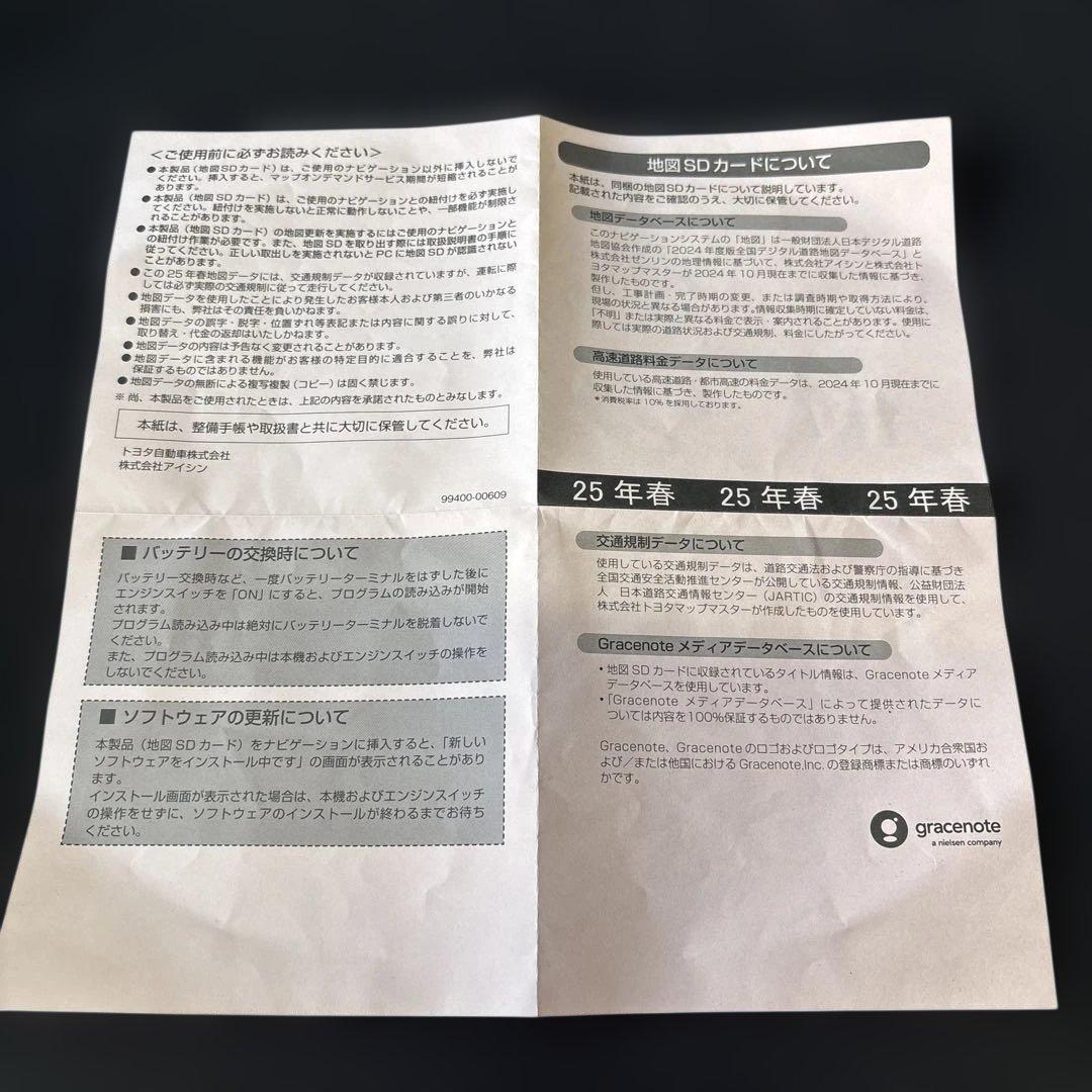 #2005 2025年春　TOYOTA純正　地図ＳＤカード
