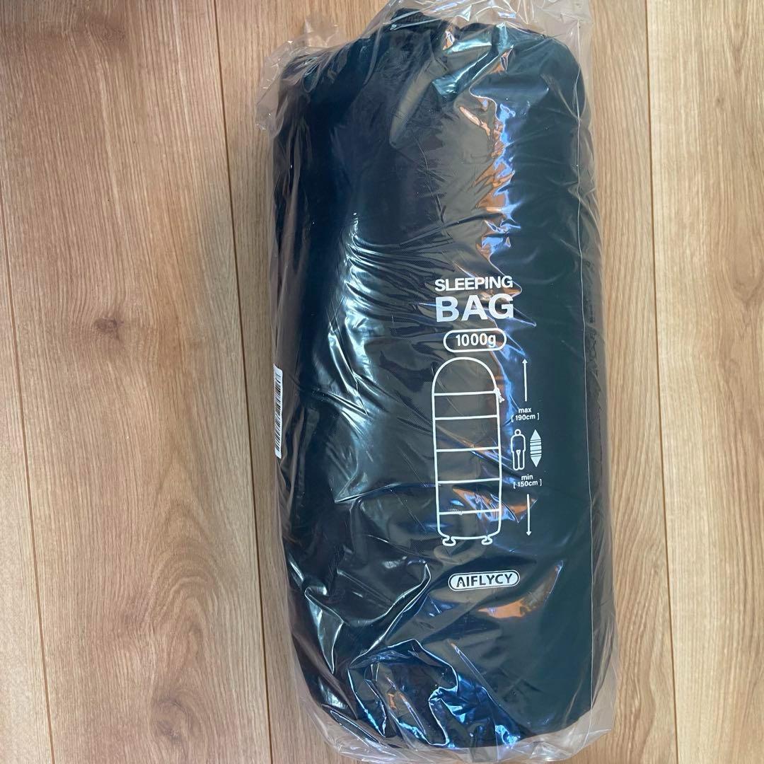 4個♦︎寝袋♦︎シュラフ　足元に二重保温　封筒型ゆったりと広くて快適　軽量　ブラック