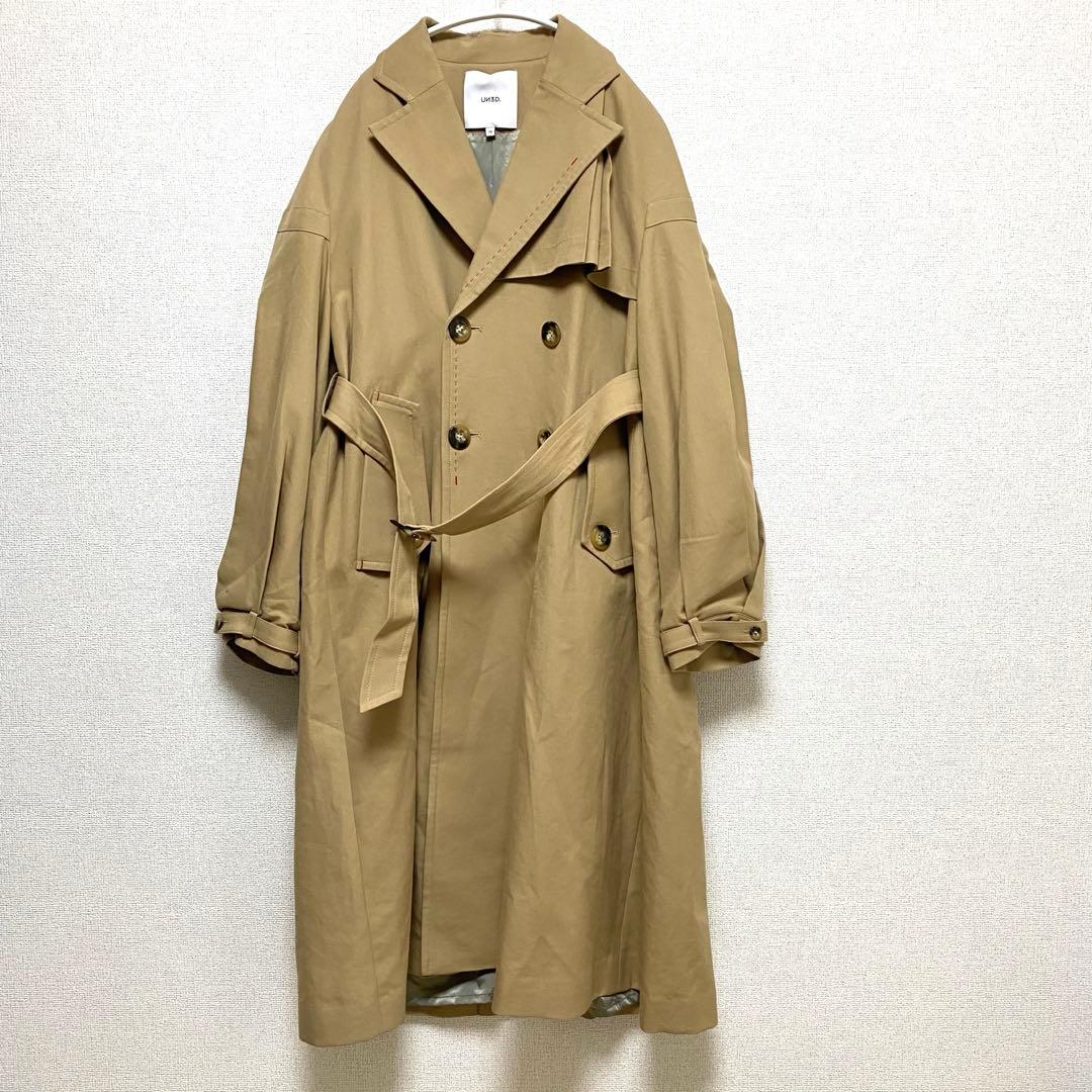 美品 UN3D. アンスリード ステッチトレンチコート キャメル