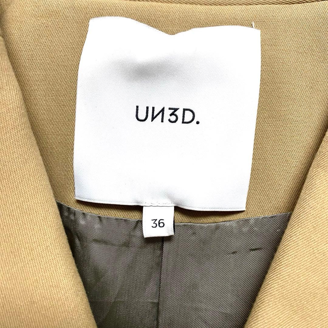 美品 UN3D. アンスリード ステッチトレンチコート キャメル