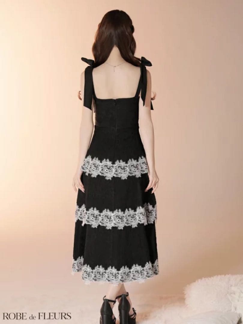 ホワイトfm3487 ディアバイローブドフルール　エルケイ　キャバドレス