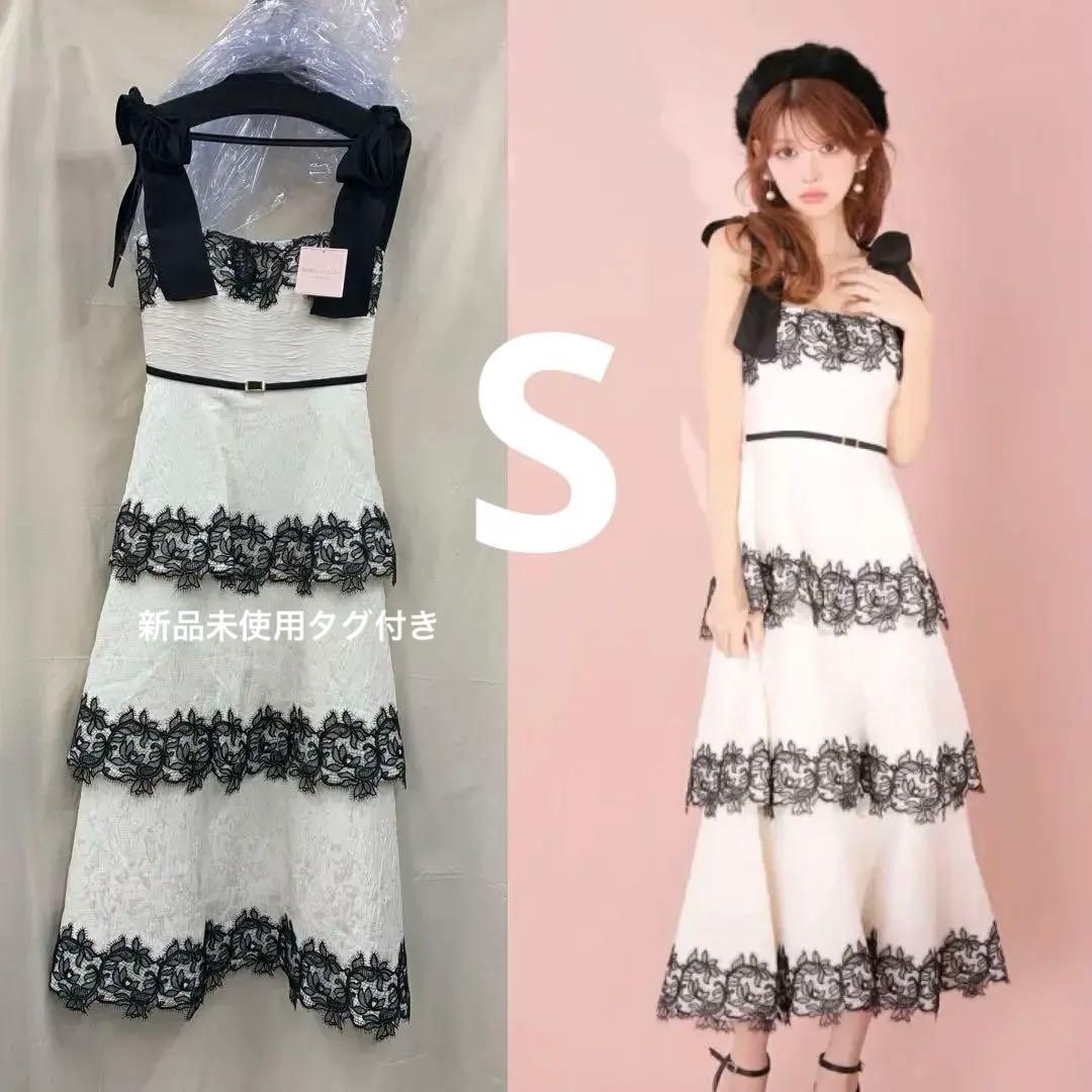 ホワイトfm3487 ディアバイローブドフルール　エルケイ　キャバドレス