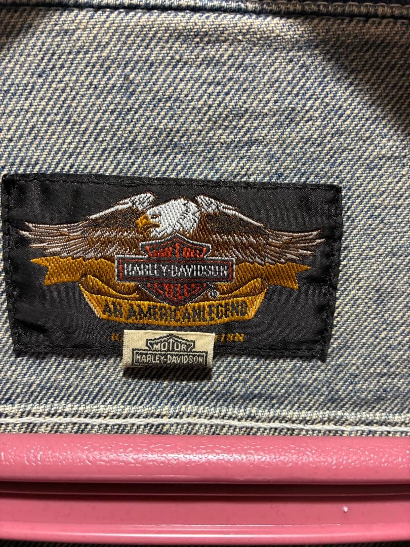 Harley Davidson デニムジャケット　刺繍ハーレーダビッドソン