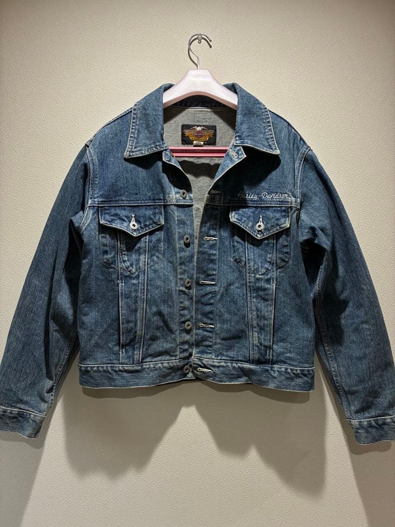 Harley Davidson デニムジャケット　刺繍ハーレーダビッドソン