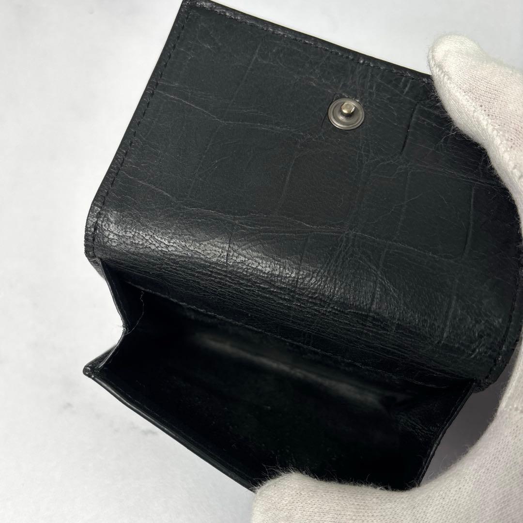 SAINT LAURENT ブラック クロコダイル柄財布