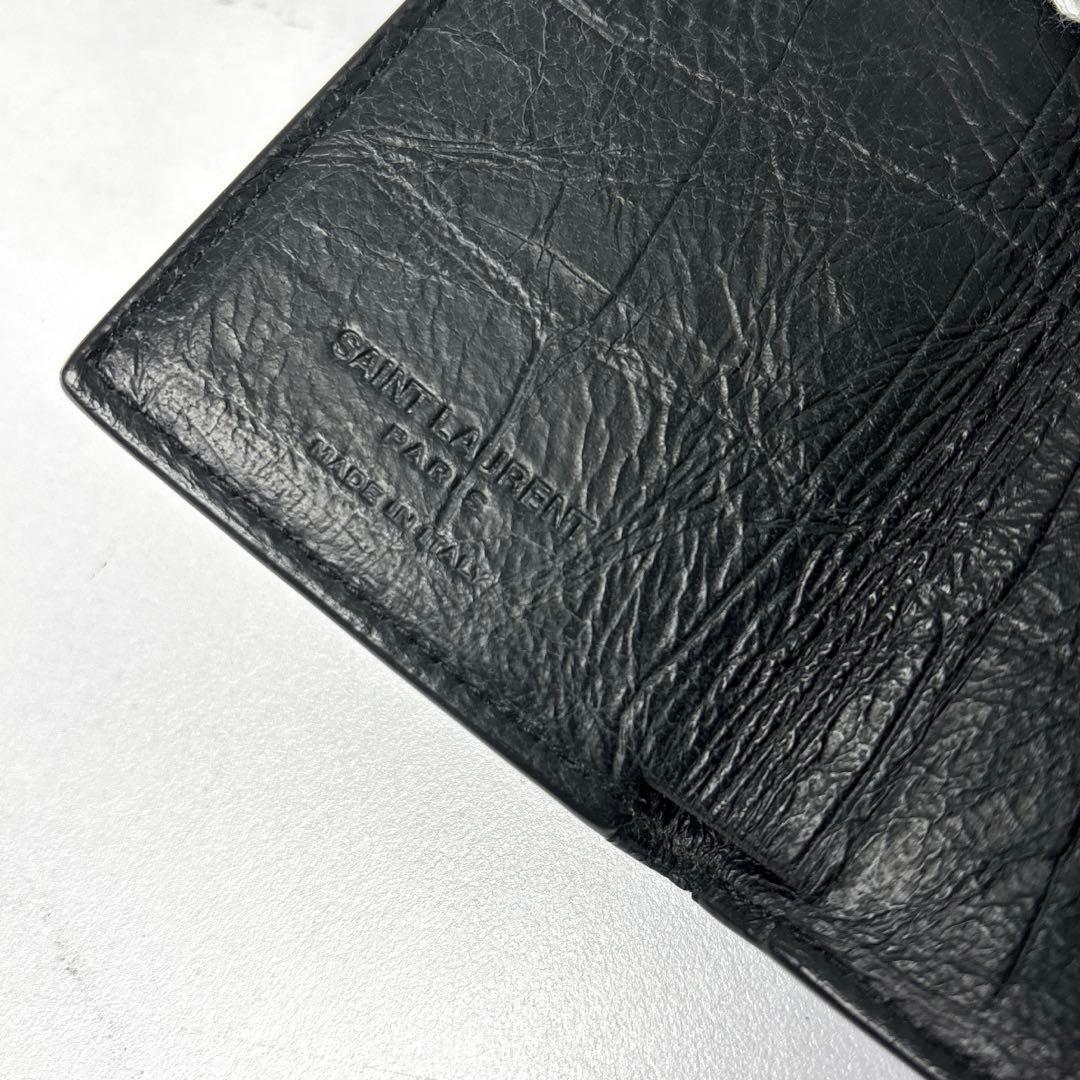 SAINT LAURENT ブラック クロコダイル柄財布