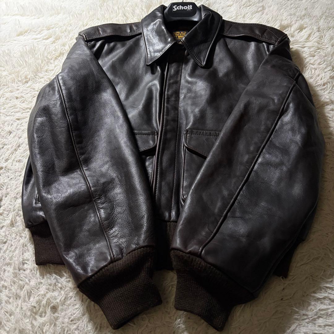 美品■schott フライトジャケット　A-2 131 ブラウン　本革　42