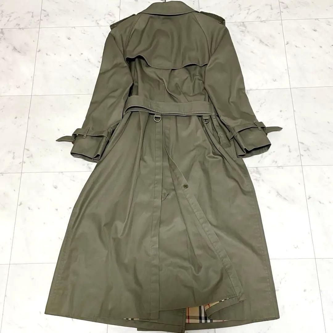 着丈110 ✨未使用級✨バーバリー ロングトレンチコート ノバチェック カーキ