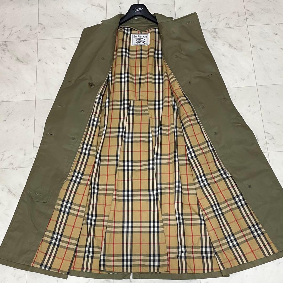 着丈110 ✨未使用級✨バーバリー ロングトレンチコート ノバチェック カーキ