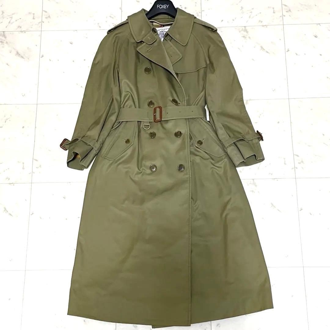 着丈110 ✨未使用級✨バーバリー ロングトレンチコート ノバチェック カーキ