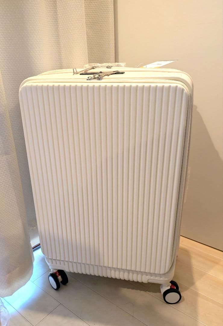 USBポート❕スーツケース キャリーケース フロントオープン 拡張 白