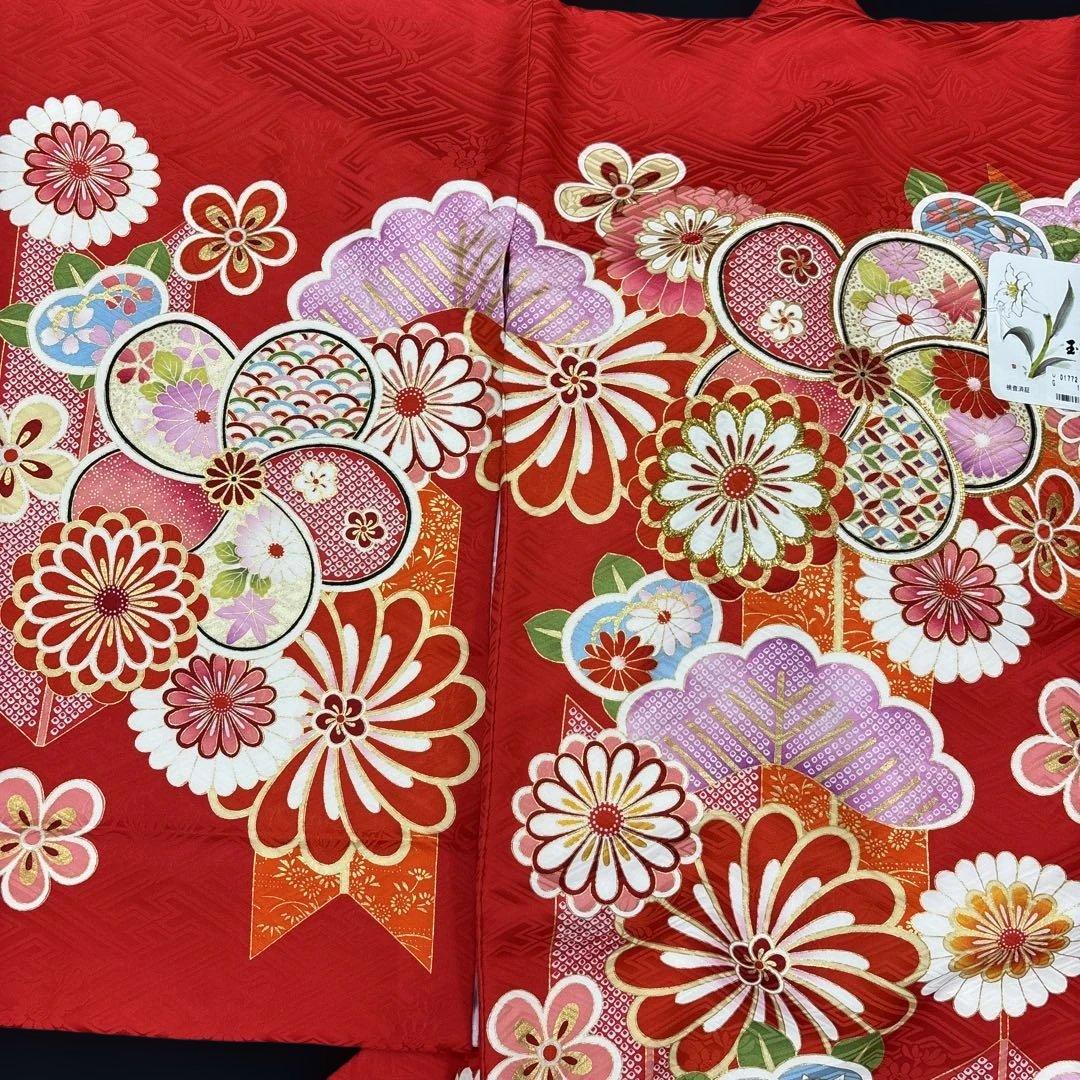 マココ新品正絹産着お祝着高級京友禅伝統染特選古典多色染に豪華刺繍入梅四季花