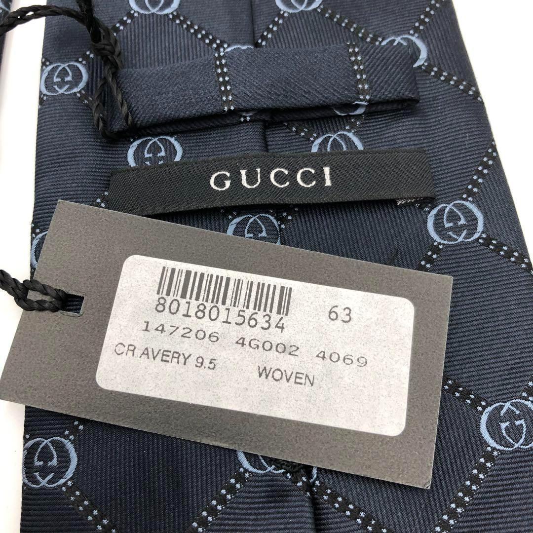 【未使用】 グッチ GUCCI ネクタイ ネイビー GG柄 タグ付き