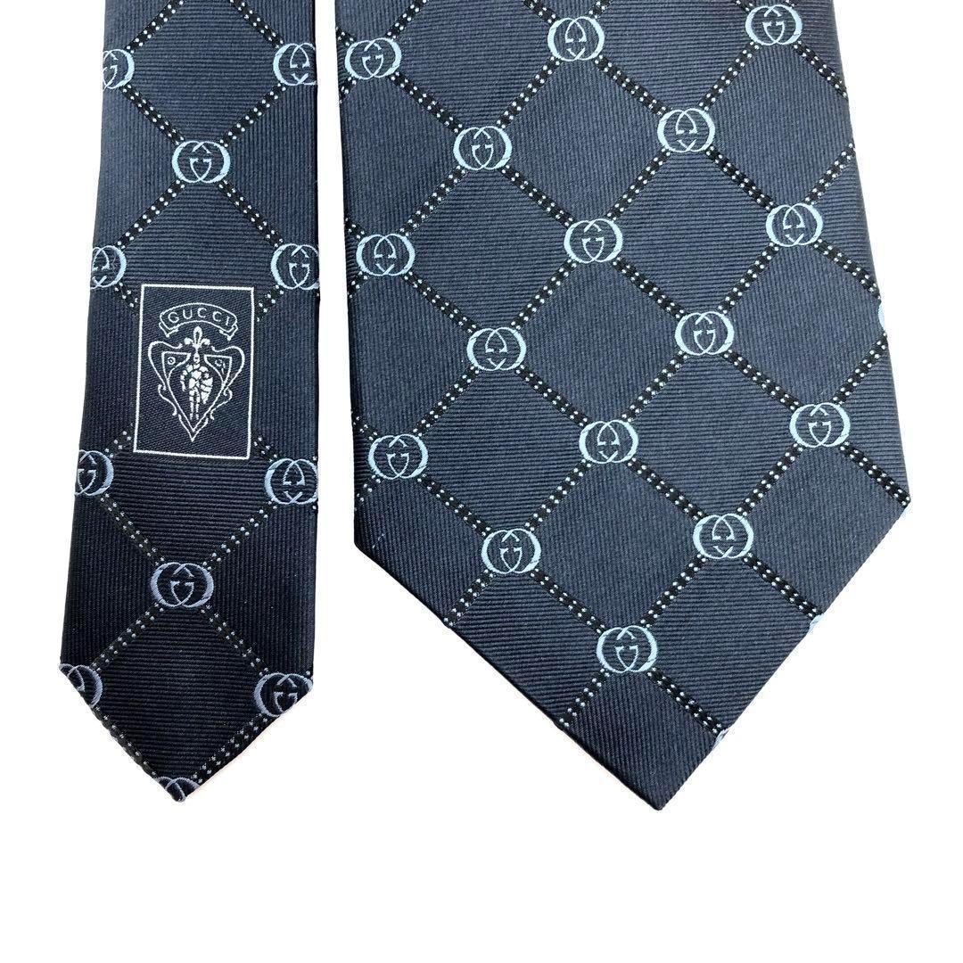 【未使用】 グッチ GUCCI ネクタイ ネイビー GG柄 タグ付き