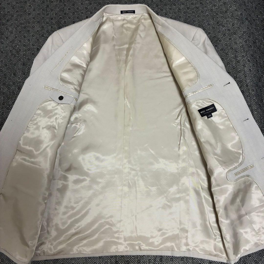 美品／希少XL TENORAS スリーピース　スーツ　ヘリンボーン　ライトグレー
