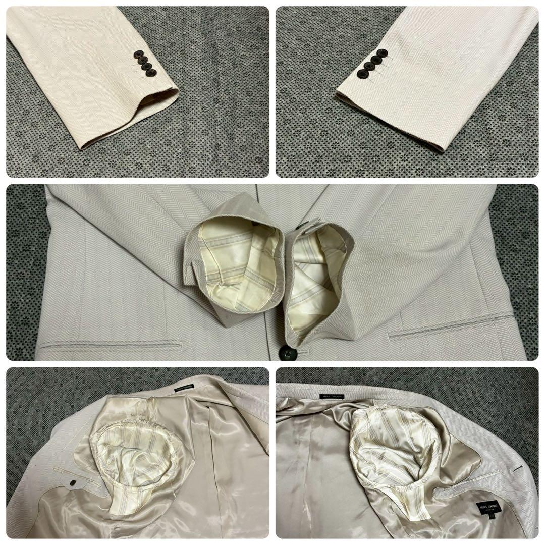 美品／希少XL TENORAS スリーピース　スーツ　ヘリンボーン　ライトグレー