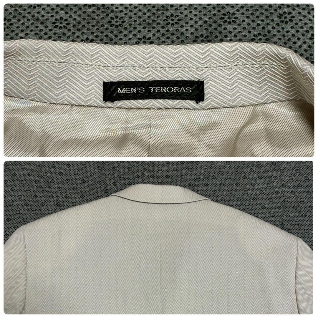 美品／希少XL TENORAS スリーピース　スーツ　ヘリンボーン　ライトグレー