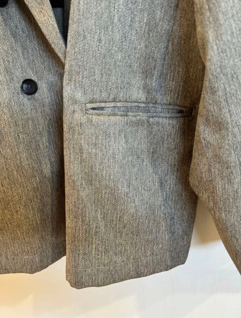 美品　doudou ヘリンボンダブルジャケット ベージュ