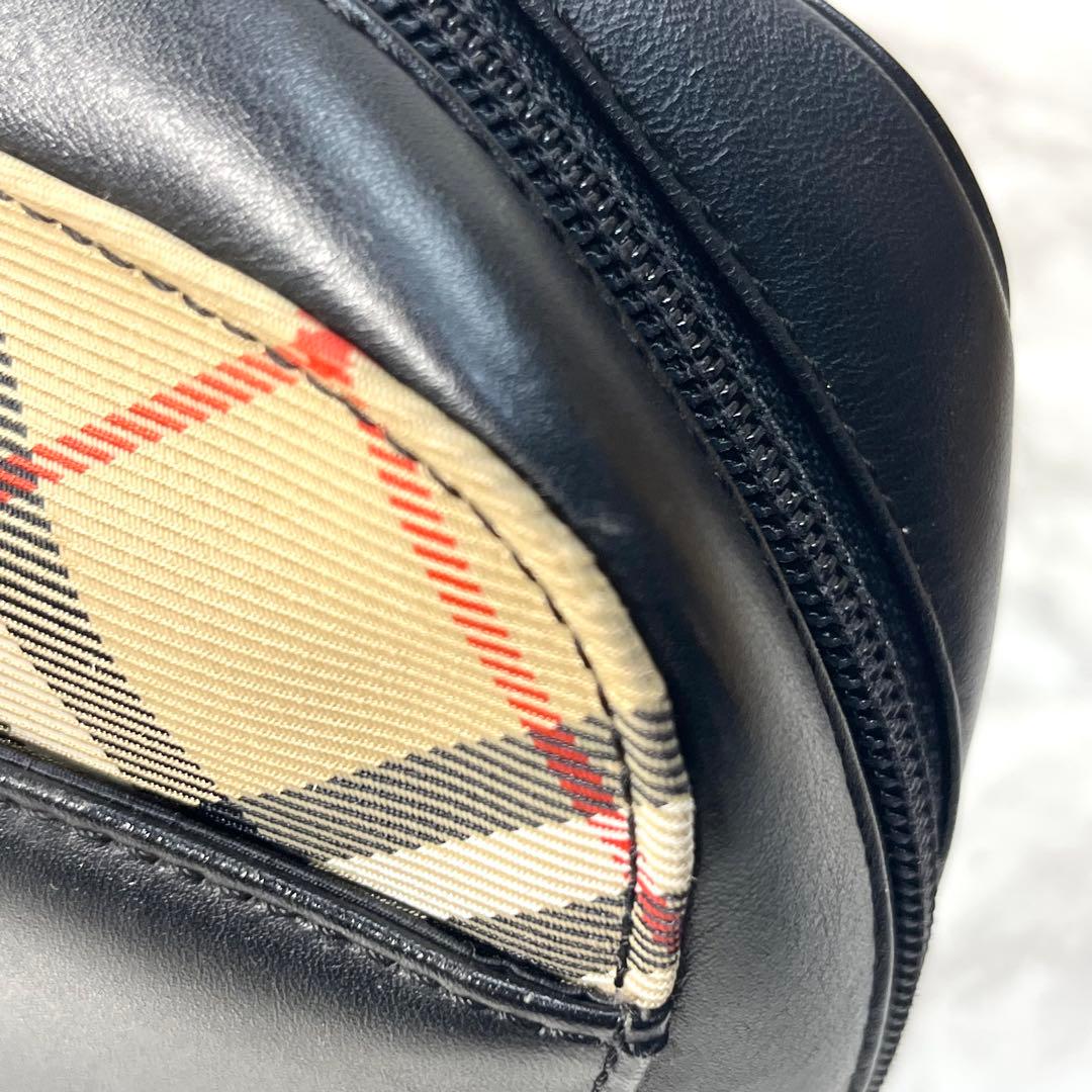 Y2K バーバリー ビジネスバッグ 牛革 黒 ノバチェック トートバッグ