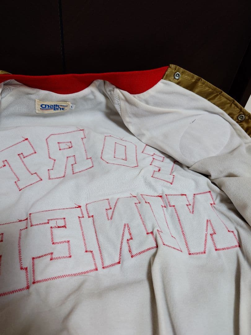 80s 希少 中綿無し chalkline 49ers スタジャン Lサイズ