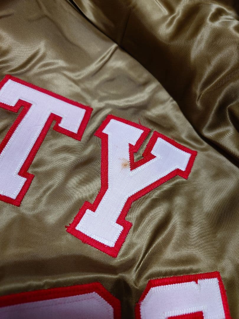 80s 希少 中綿無し chalkline 49ers スタジャン Lサイズ