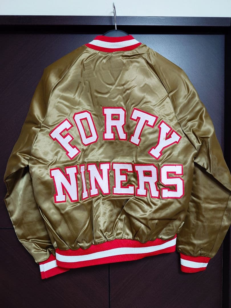 80s 希少 中綿無し chalkline 49ers スタジャン Lサイズ