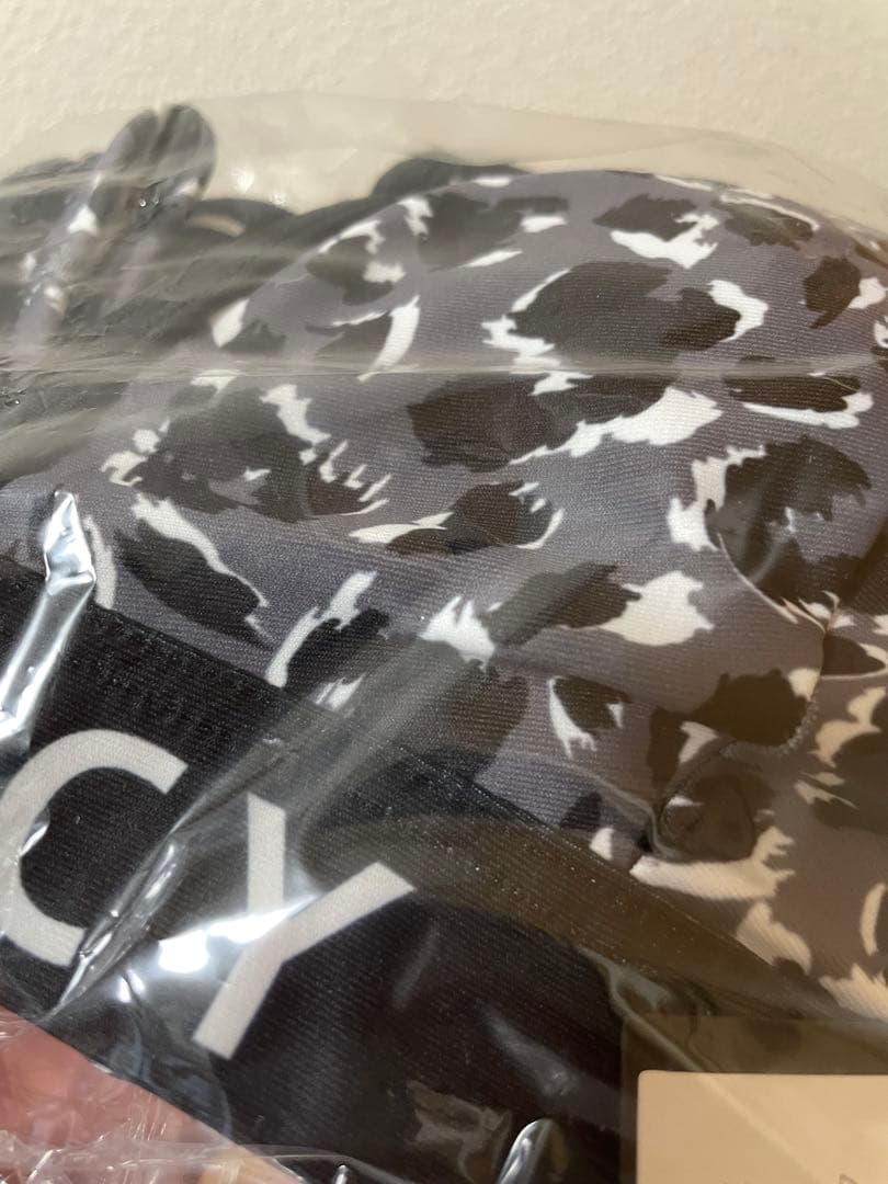 ALENCY ロゴ入りトライアングルビキニ ブラック×グレーヒョウ柄