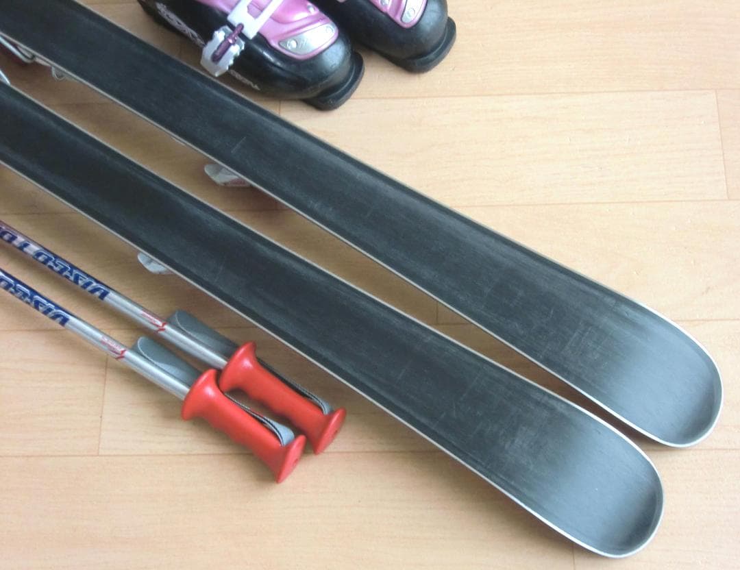 ■■送料無料■KAZAMA■子供用スキー4点セット■板106/靴19■WAX■■